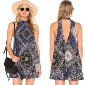 Free People Intimately Beaux Slip Dress Scarf Bandana Print